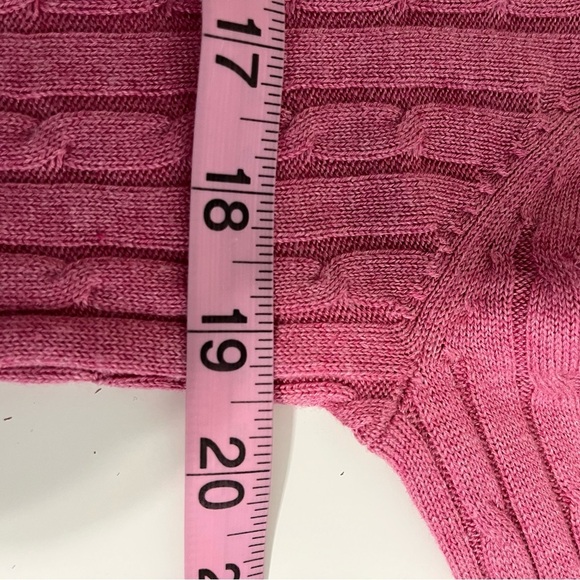 Express Pink Cable Knit Silk Cashmere Blend Long Sleeve Sweater - Picture 10 of 11